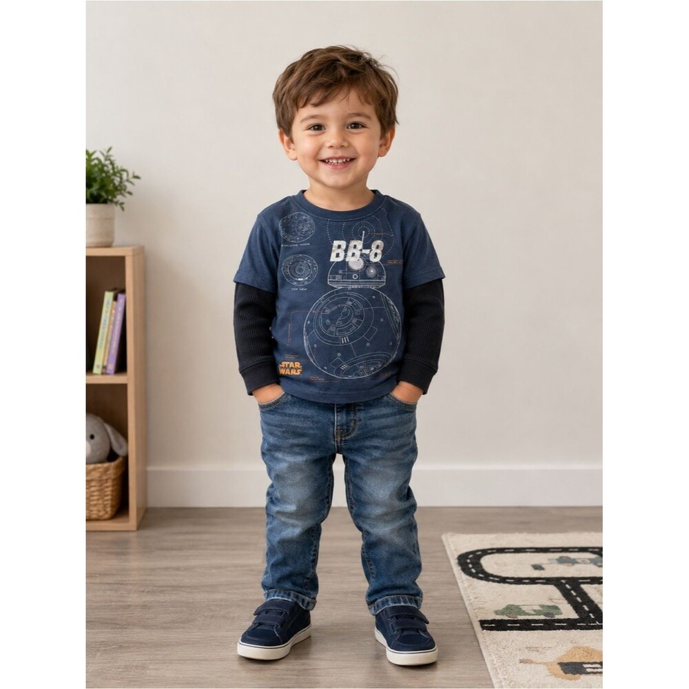 Baby GAP Junk Food Star Wars Shirt 2-in-1 Tee Long Sleeves Boys Toddler Top 3 3T
